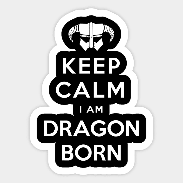 Keep Calm I Am Dragonborn Sticker by SOULTHROW